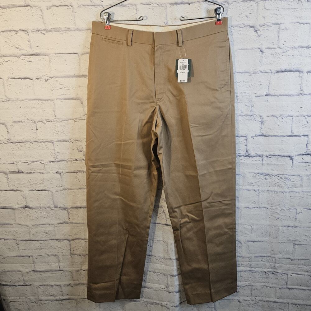 LL Bean Mens 34x30 Classic Fit Khaki Tan Chino Pants 100% Cotton Preppy 262551
